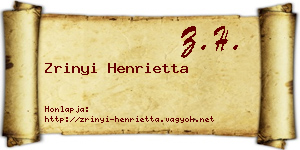 Zrinyi Henrietta névjegykártya