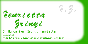 henrietta zrinyi business card